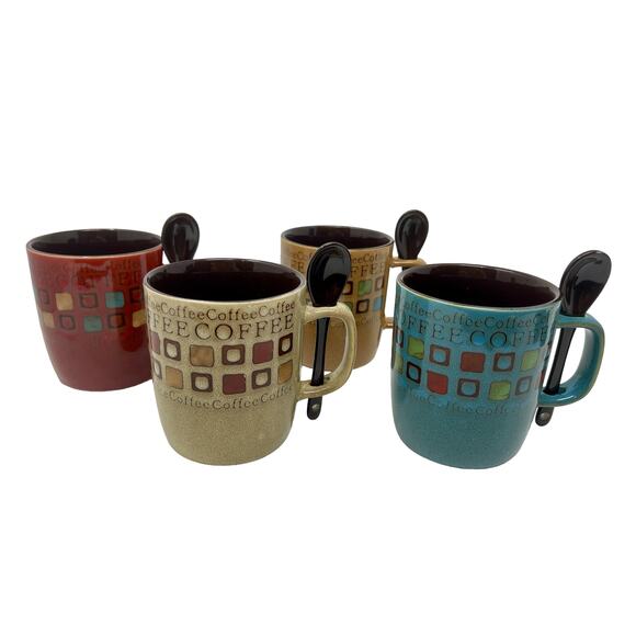 Mr. COFFEE Café Americano 13 Oz. Mug Set Stoneware 8 Pieces, 4 Mugs 0,0,1:S-1458 - Picture 3 of 8